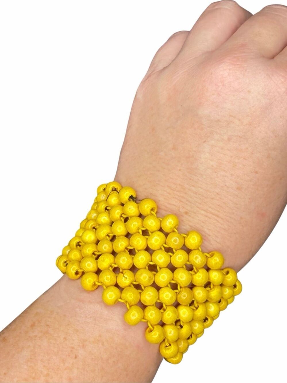 Nordstrom yellow beaded stretchy bracelet